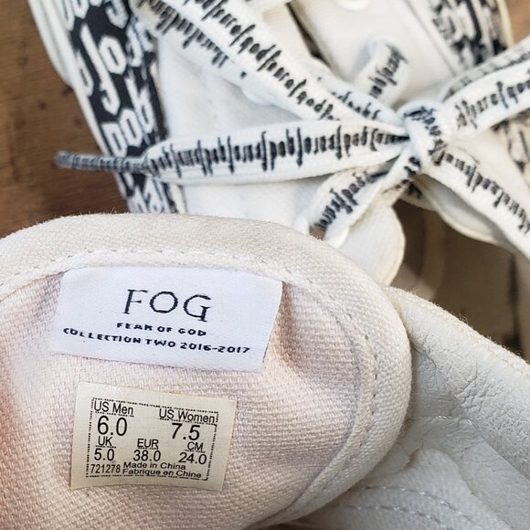 Vans x Fear of God Era 95 DX  White + Black FOG lace up sneakers - Picture 13 of 13
